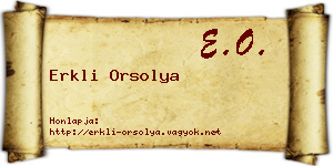 Erkli Orsolya névjegykártya
